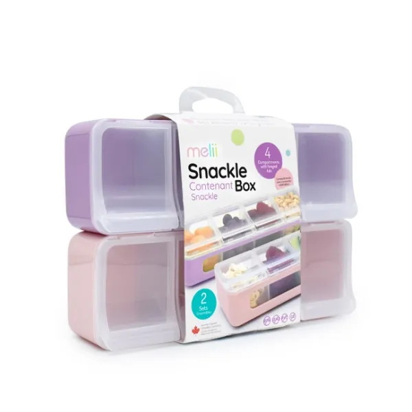 Snackle box - 4 rom 2 pack rosa/lilla