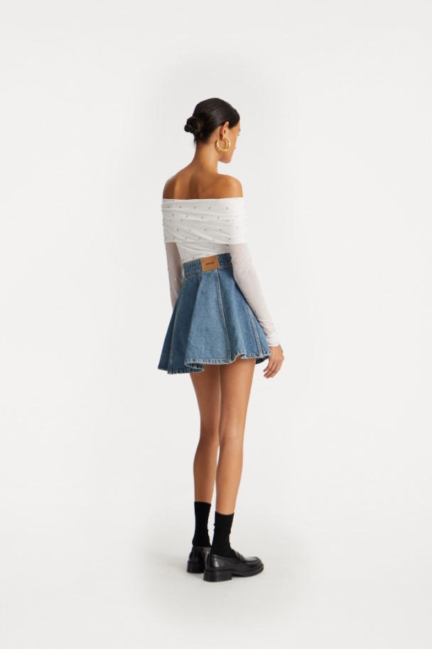 Denim Mini Skirt - Vintage Blue  - Image 2
