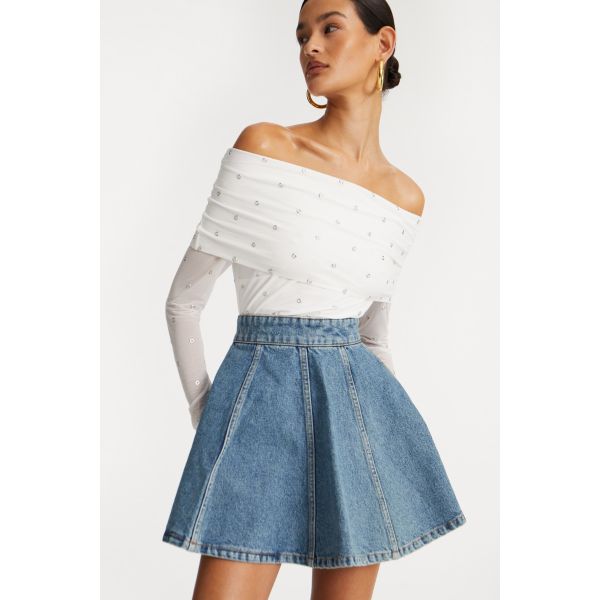Denim Mini Skirt - Vintage Blue 