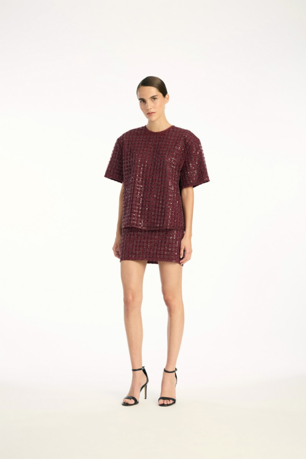 Beaded Mini Skirt - Zinfandel  - Image 2