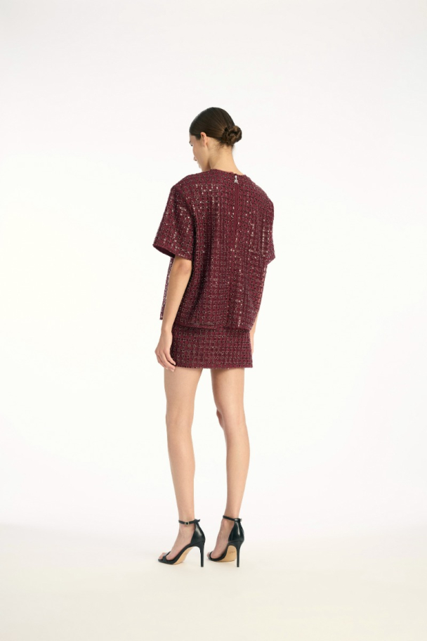 Beaded Mini Skirt - Zinfandel  - Image 3
