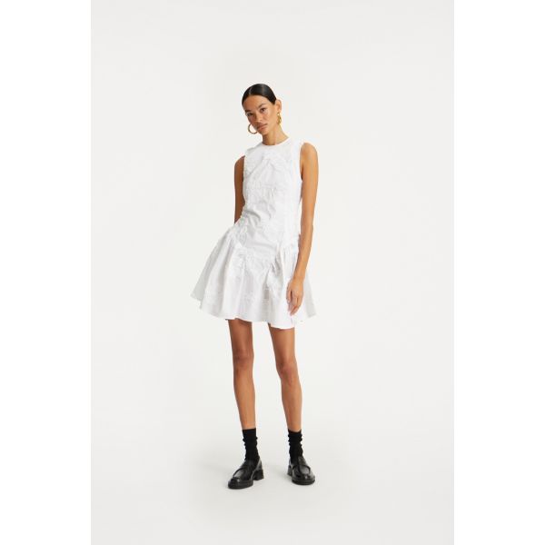 Poplin Mini Dress - Bright White 