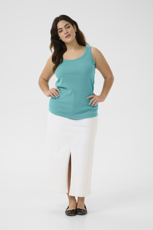 Kaffe Curve Carina tank top i ribbestrikk - Image 3
