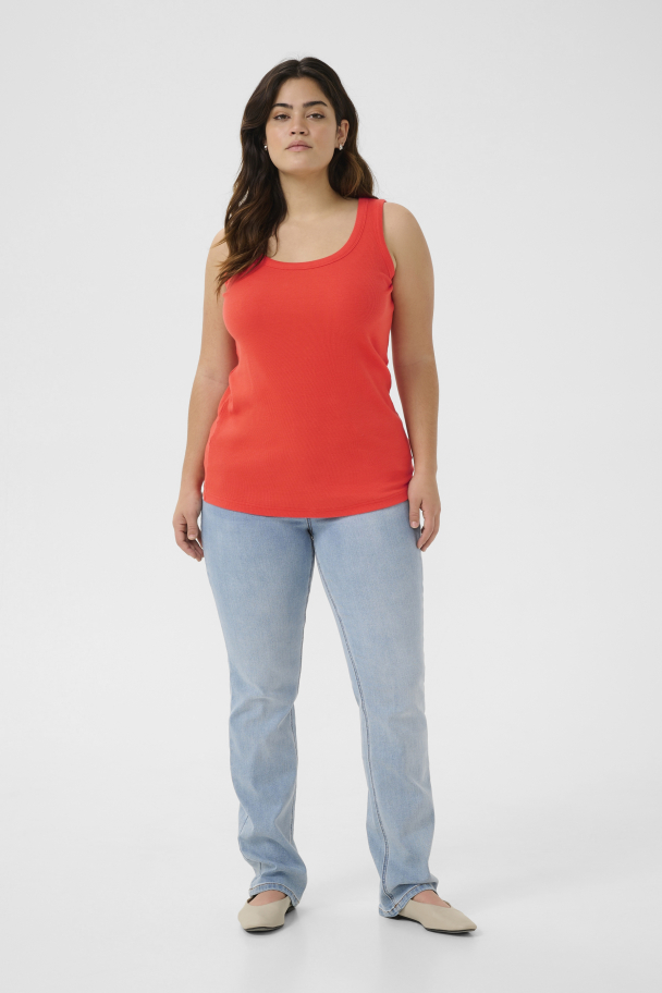 Kaffe Curve Carina tank top i ribbestrikk - Image 2