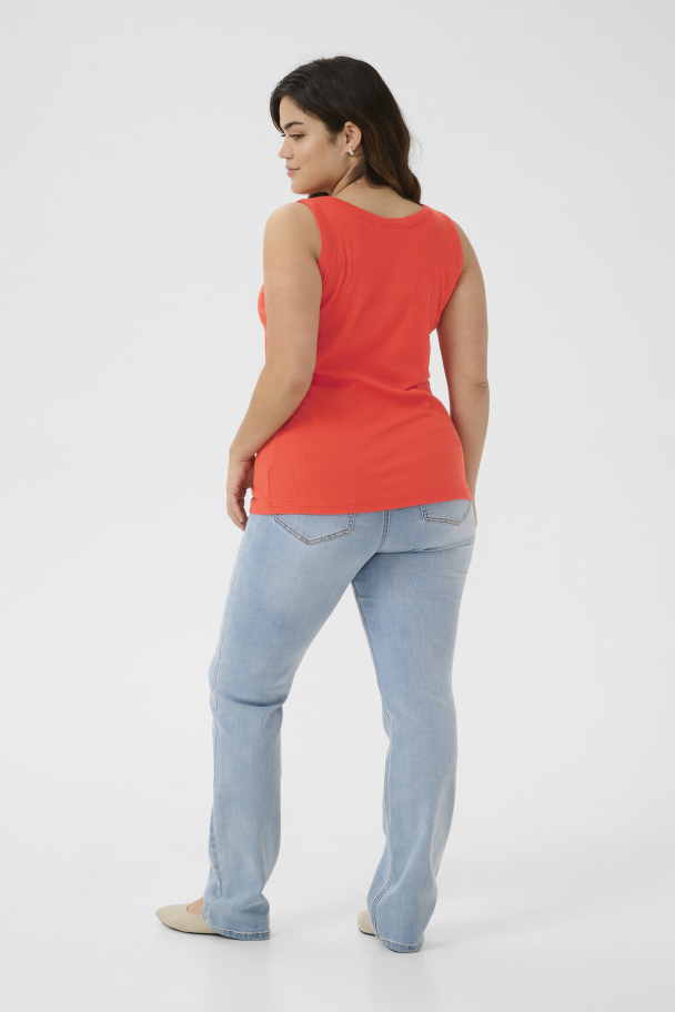 Kaffe Curve Carina tank top i ribbestrikk - Image 3