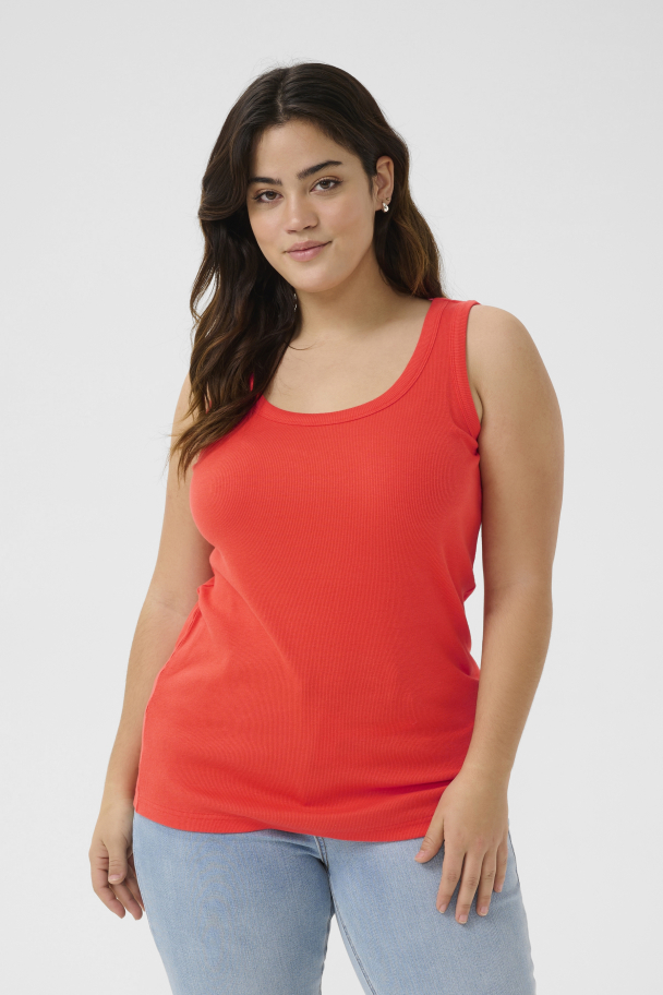 Kaffe Curve Carina tank top i ribbestrikk - Image 1