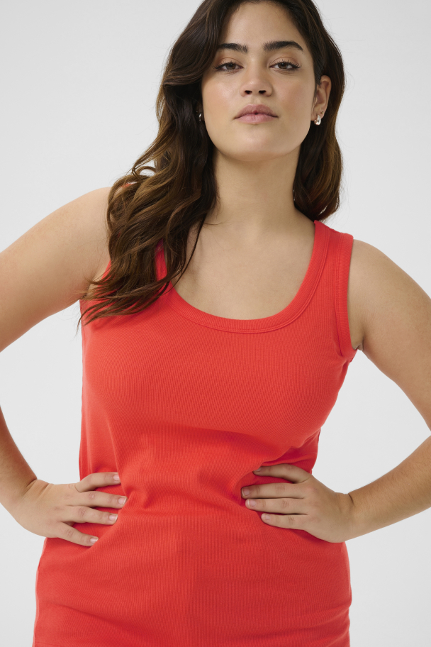 Kaffe Curve Carina tank top i ribbestrikk - Image 6