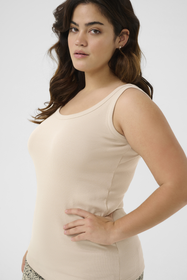 Kaffe Curve Carina tank top i ribbestrikk - Image 6