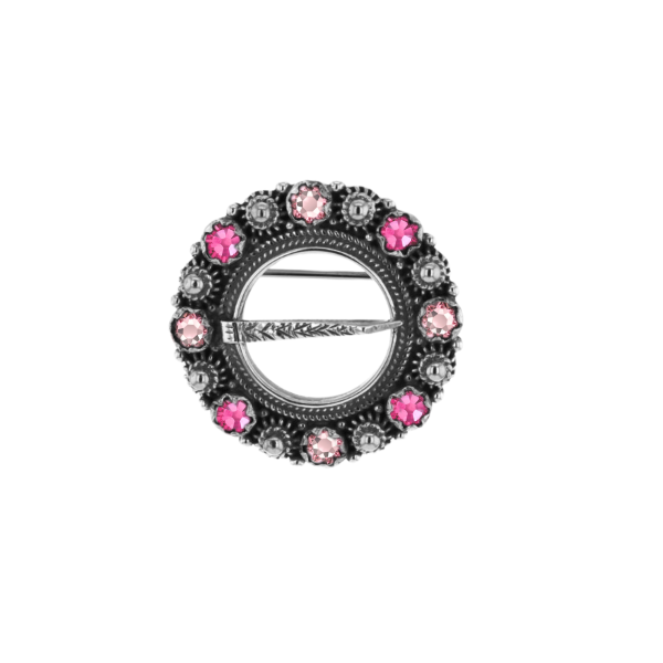 Liten halsring med krystall - Lyserosa 05 & Rosa 24