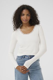 KAomi U-neck Topp Chalk