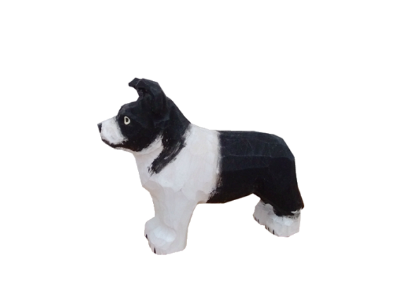 Hund, Collie - dyrefigur i tre