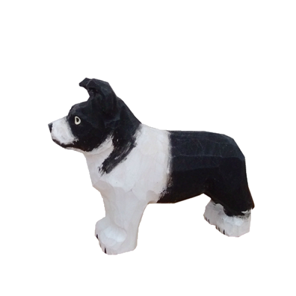 Hund, Collie - dyrefigur i tre