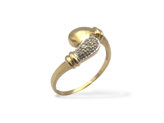 Klosterfoss Vintage - Gult gullring med 5 diamanter 585