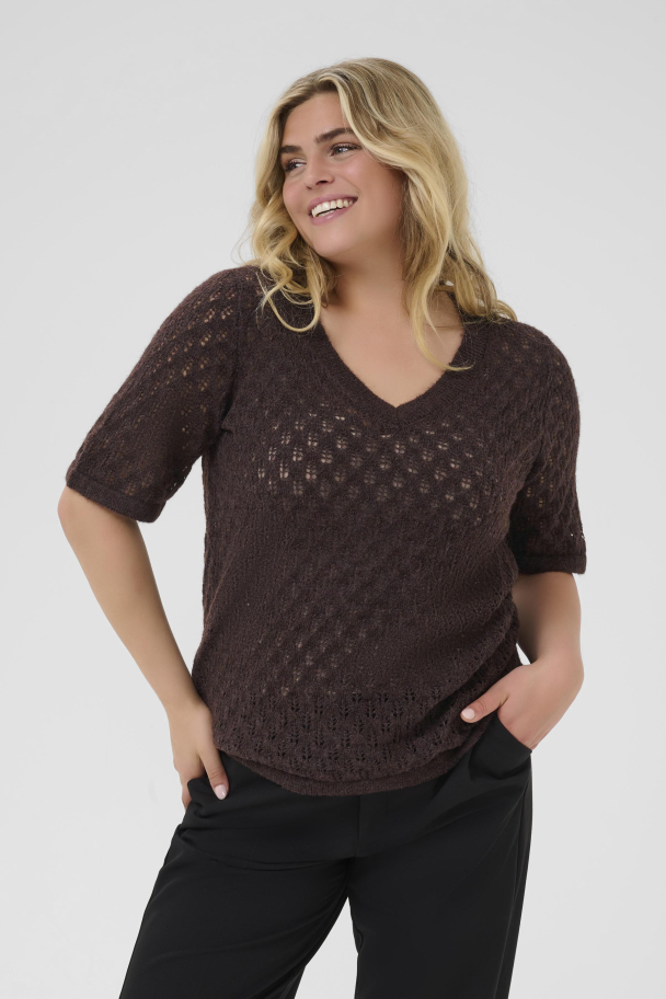 Kaffe Curve Loura kortermet strikkegenser - Image 1