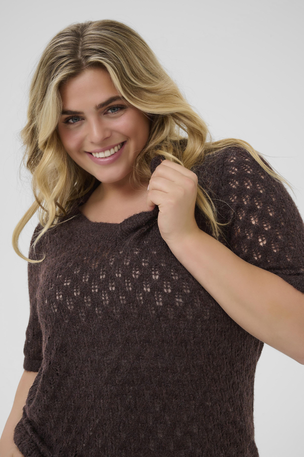 Kaffe Curve Loura kortermet strikkegenser - Image 4