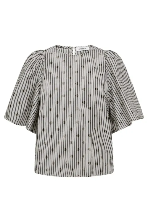 Trixie Dot Blouse Light Grey            |            Trixie Dot Blouse Light Grey fra Co´Couture