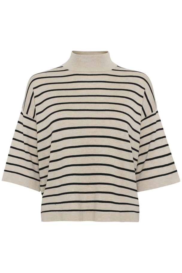 KAlizza Stripes Turtleneck Svart/feather grey - Image 1