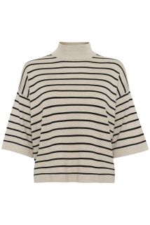 KAlizza Stripes Turtleneck Svart/feather grey