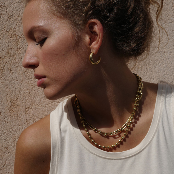 Øreringer Hollow Steel GP 24 mm 1046-0242 - Image 1