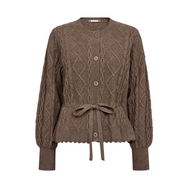 Row Cable Tie Walnut Cardigan    |   Row Cable Tie Walnut Cardigan  fra Co´Couture
