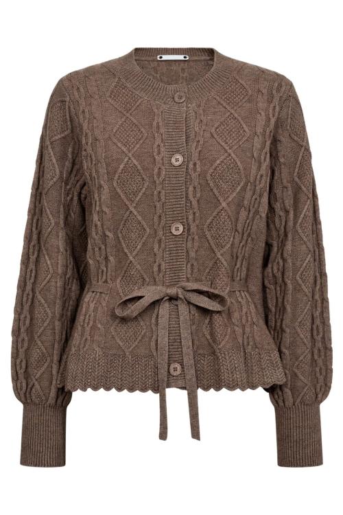 Row Cable Tie Walnut Cardigan    |   Row Cable Tie Walnut Cardigan  fra Co´Couture