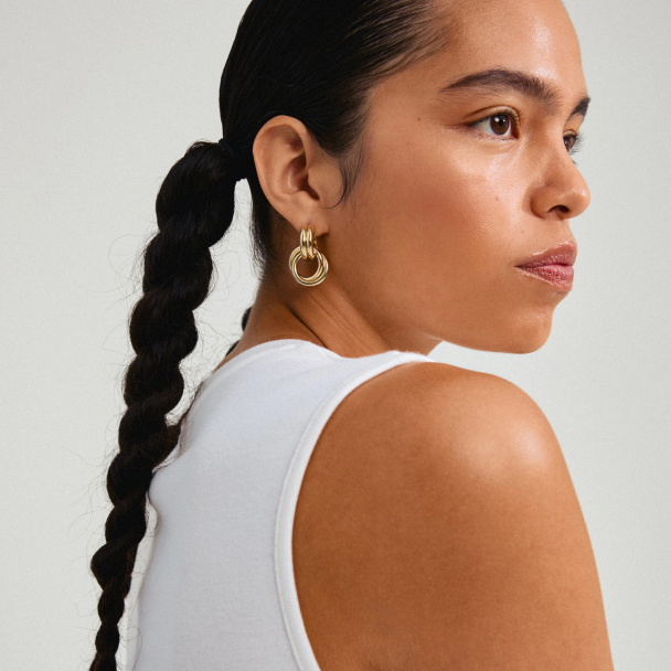 Pilgrim Agni gullbelagte øreringer - Image 3