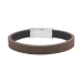Armbånd brun kalveskinn, stål - 10mm 