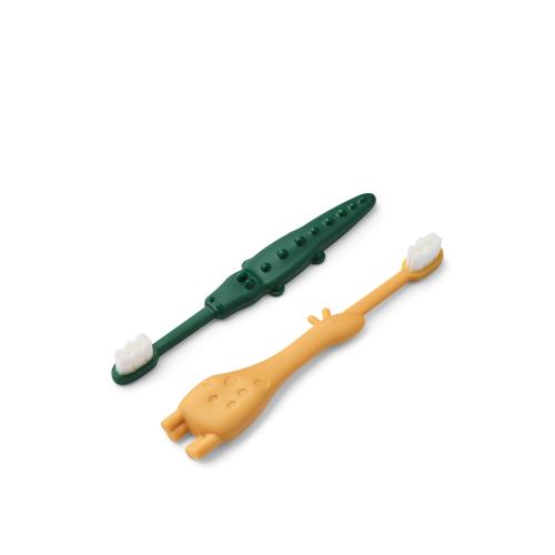 Liewood | Fabio All Together Toddler Toothbrush - Yellow Mellow/Garden Green