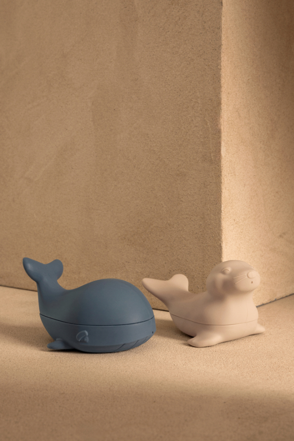Duncan Arctic Silicone Bath Toys - Whale Blue/Sandy - Image 2
