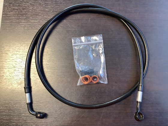 GOODRIDGE BRAKE LINE BLACK COATED STAINLESS, 47" LONG