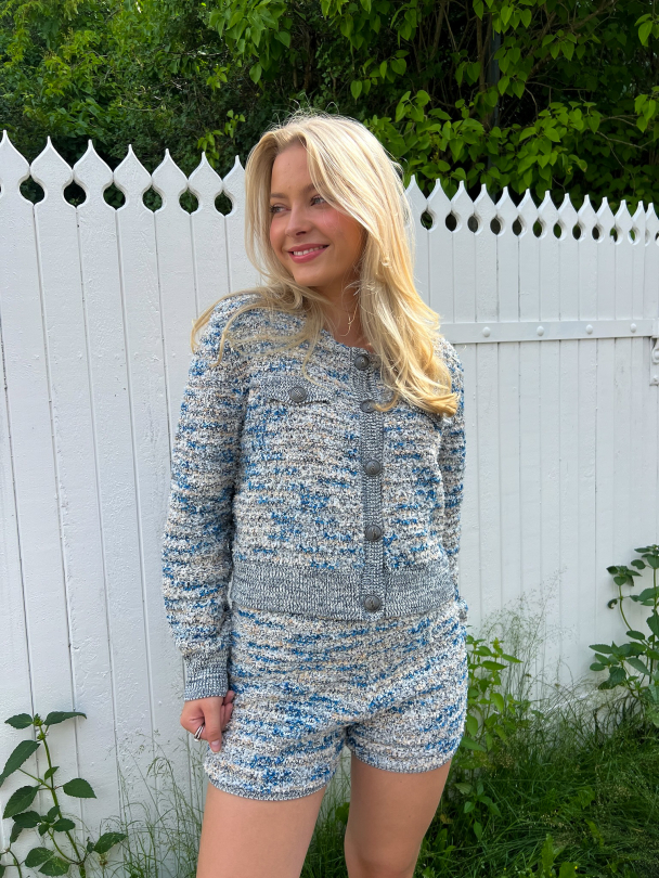 Cannie Cardigan - Blue White Mix - Image 2