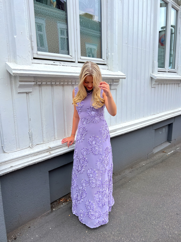 Flower Mesh Maxi Dress - Lavender Aura  - Image 2