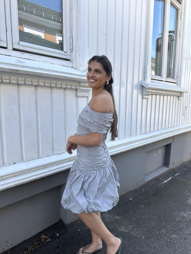 Off Shoulder Mini Dress - Alloy  - Image 3
