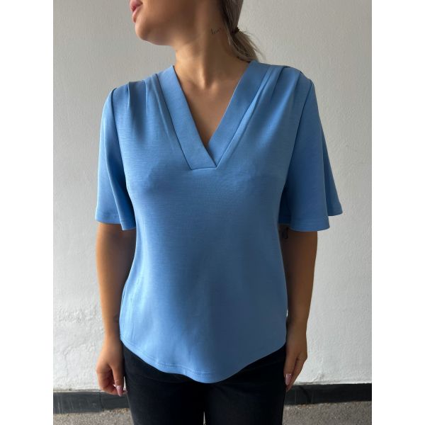 Tenny V-Neck -Cornflower Blue