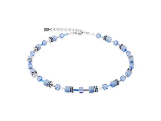 GEOCUBE Necklace Iconic Mono Silver & Blue