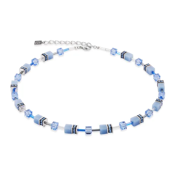 GEOCUBE Necklace Iconic Mono Silver & Blue