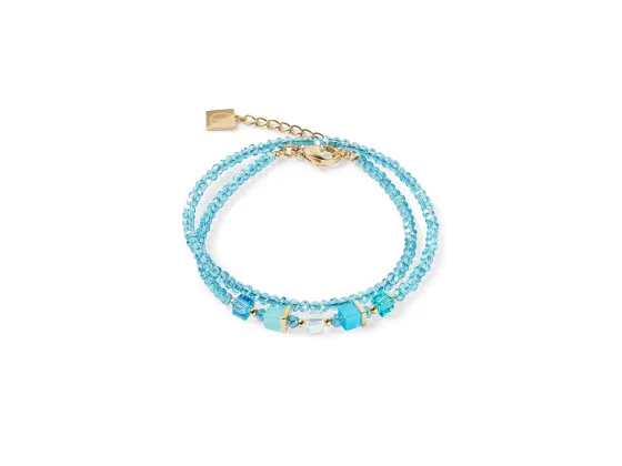 Bracelet Joyful Colours Wrap Gold & Turquoise
