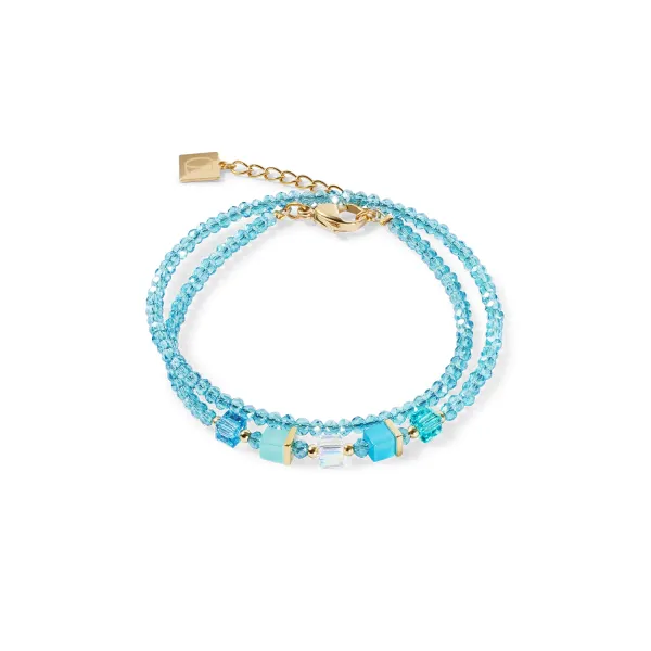 Bracelet Joyful Colours Wrap Gold & Turquoise