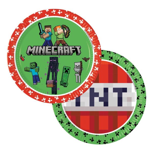 Papptallerken MINECRAFT 23 cm
