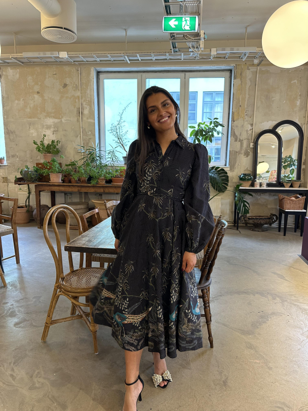 Jacquard Midi Dress - Blue Peacock - Image 4