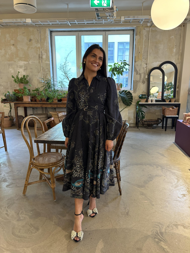 Jacquard Midi Dress - Blue Peacock - Image 5