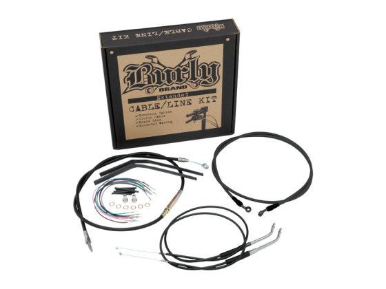 Burly apehanger cable/line kit 12"