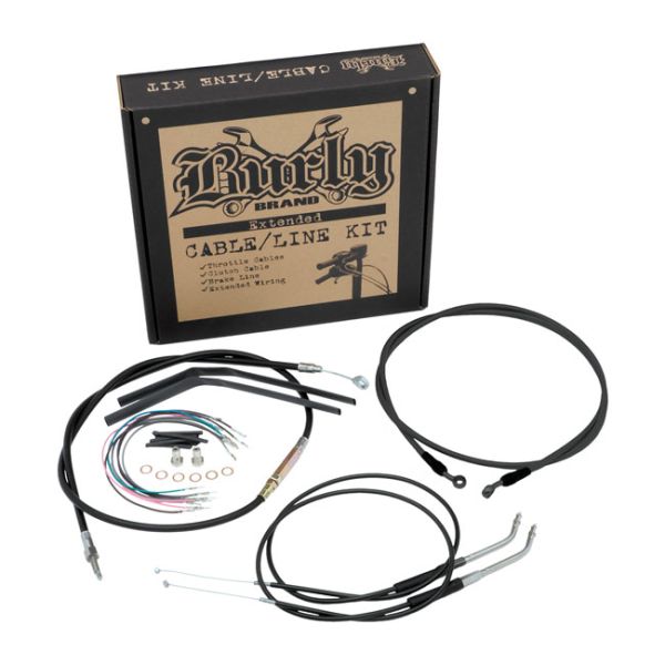 Burly apehanger cable/line kit 12"
