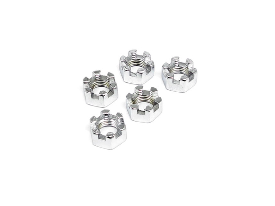 Chrome castle nut, 5/8 inch-18