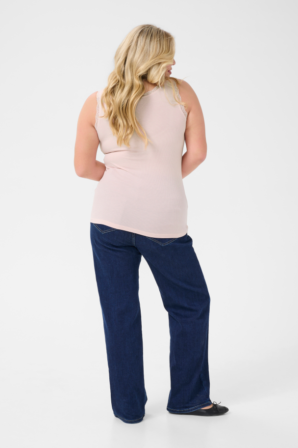 Kaffe Curve Omia singlet med blondekant - Image 5