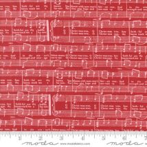 Berry and Pine -O Christmas Tree Text and Words Music Notes- Rød