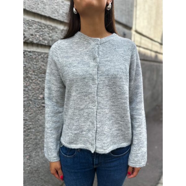 Lulu New Knit Cardigan - Light Grey Melange 