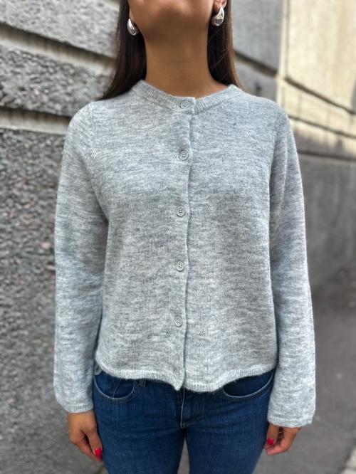 Lulu New Knit Cardigan - Light Grey Melange 