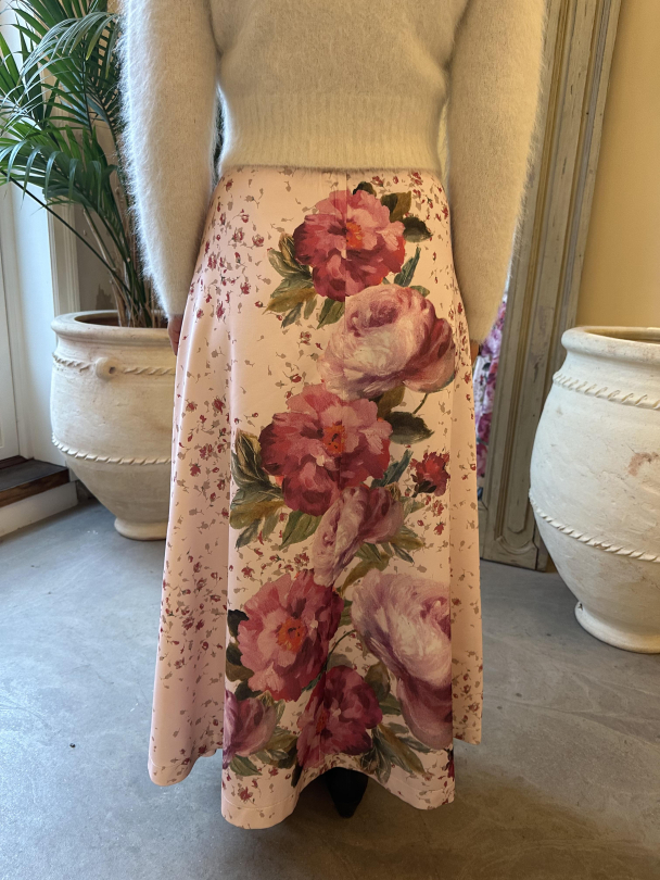 Tailored Satin Skirt - Rose - Image 2
