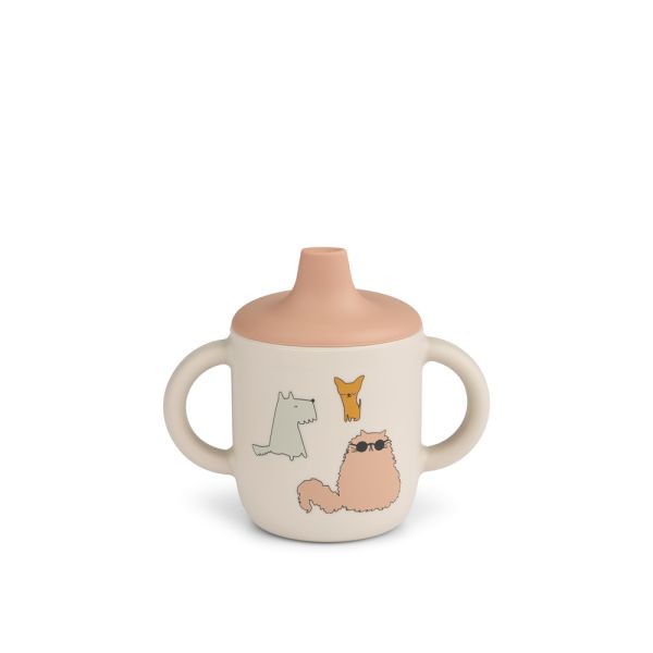 Liewood | Neil Sippy Cup - Cats and Dogs/Sandy